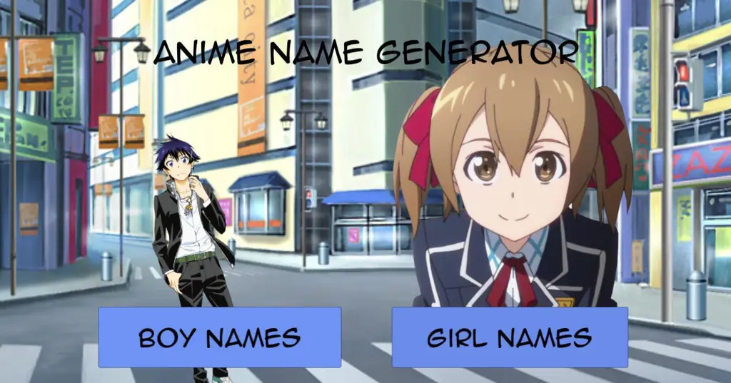 Gambar website atau aplikasi generator nama karakter anime