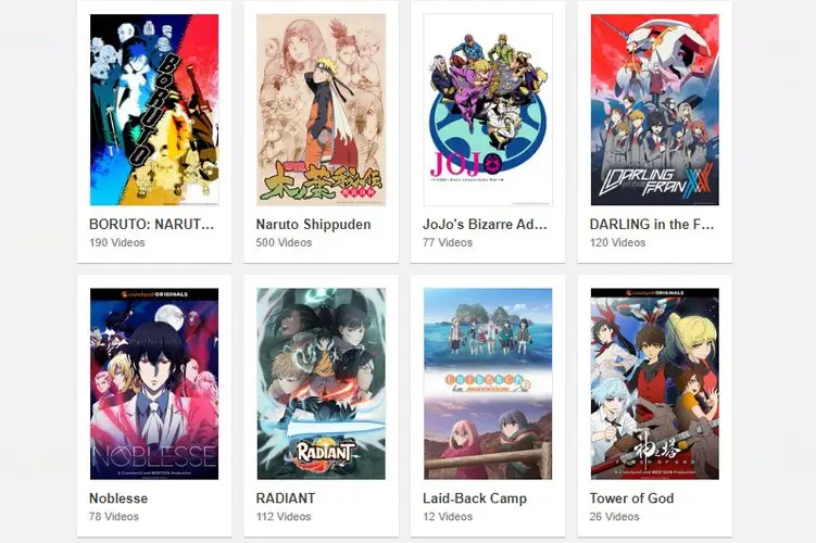 Logo berbagai platform streaming anime