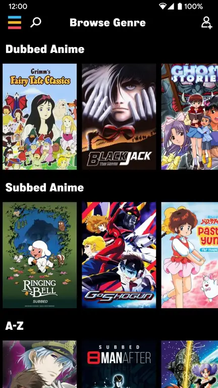 Gambar aplikasi streaming anime di smartphone dengan subtitle pilihan