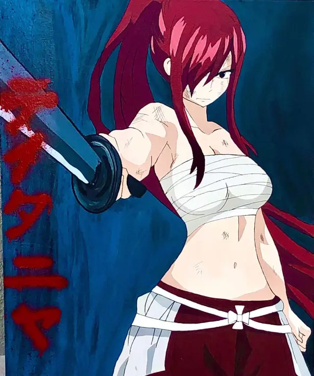 Anime Girl Tangguh Gambar gadis anime yang kuat dan tangguh