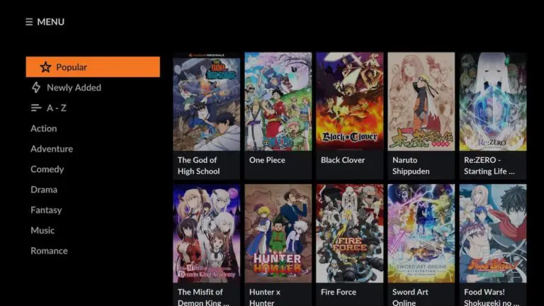 Menonton anime di tablet