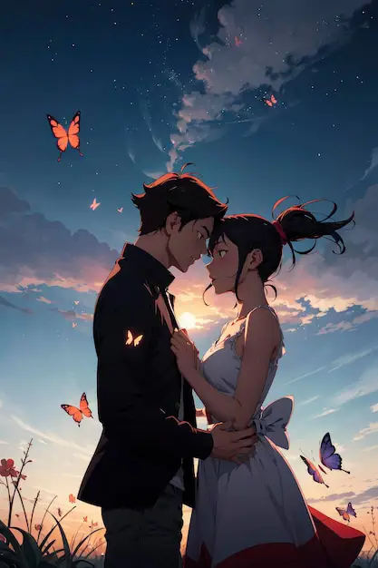 Pemandangan anime romantis