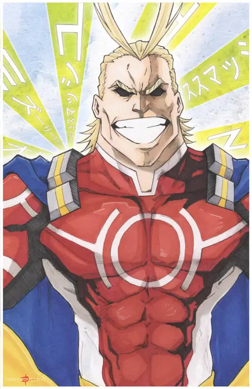 Gambar All Might, pahlawan terkuat dalam Boku no Hero Academia