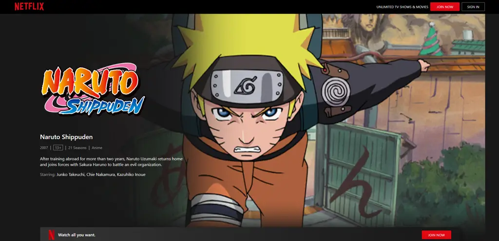 Layanan streaming resmi Naruto