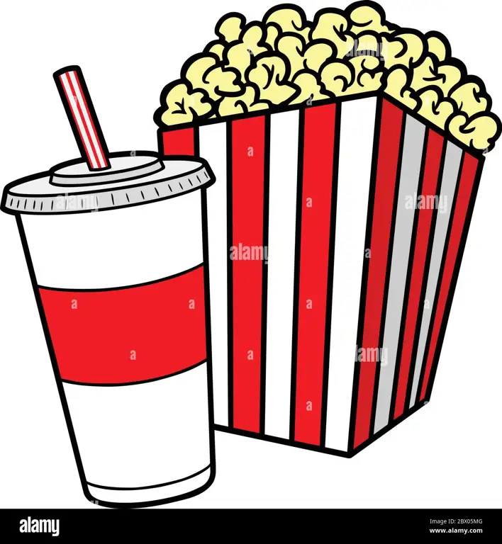 Popcorn dan minuman untuk menemani menonton film