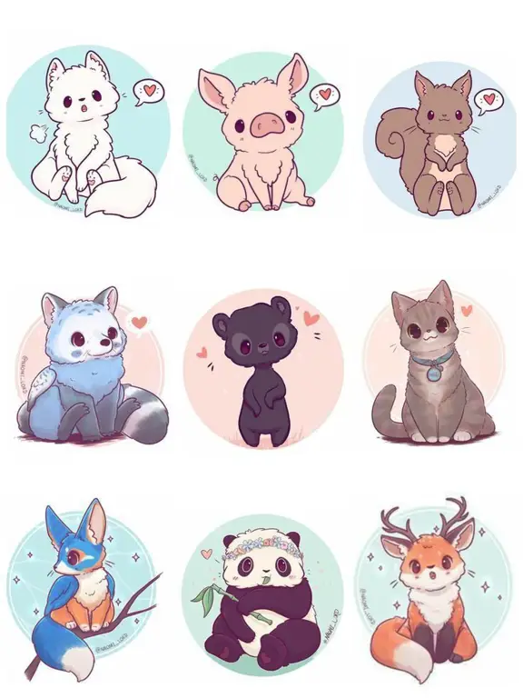 Hewan Anime Imut Gambar hewan anime imut yang mudah digambar