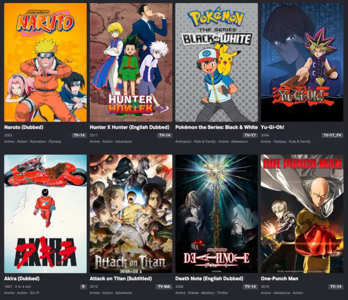 Gambar situs web streaming anime