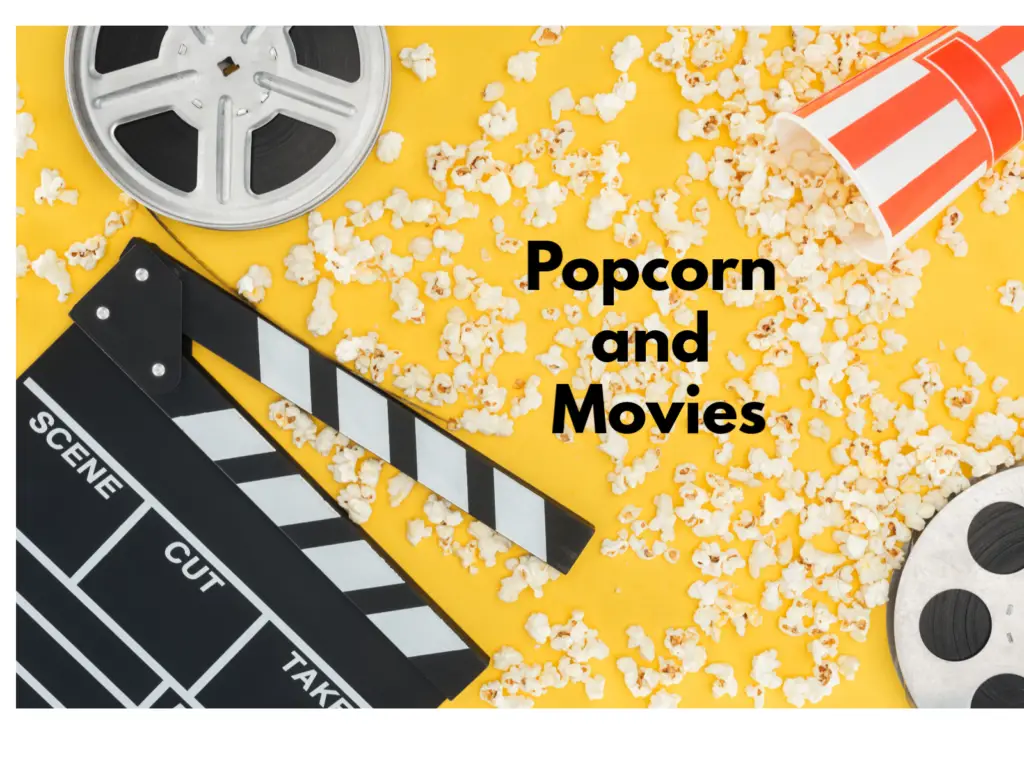 Menikmati waktu menonton film dengan popcorn dan minuman