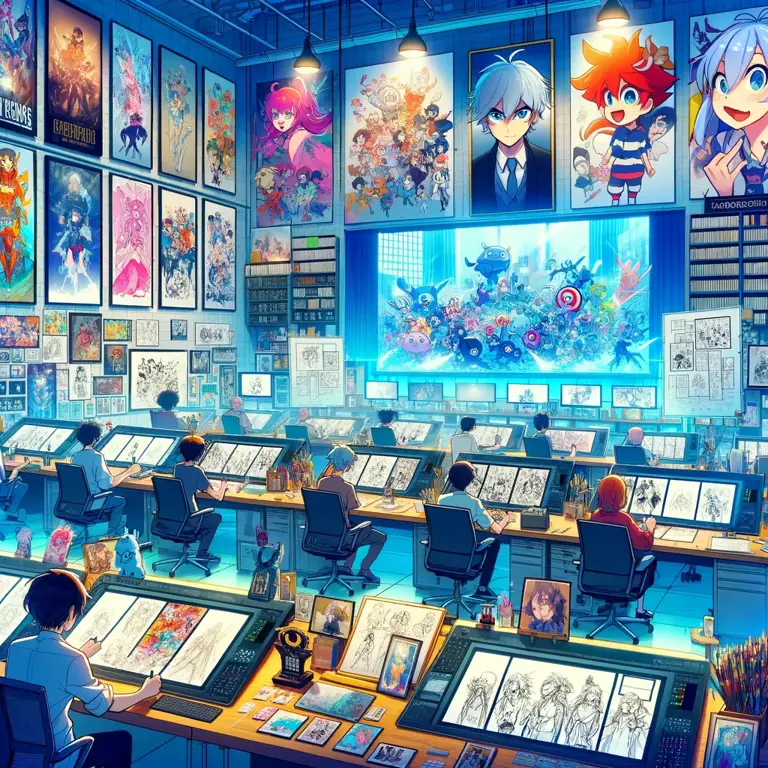 Gambar studio animasi anime yang sedang memproduksi anime