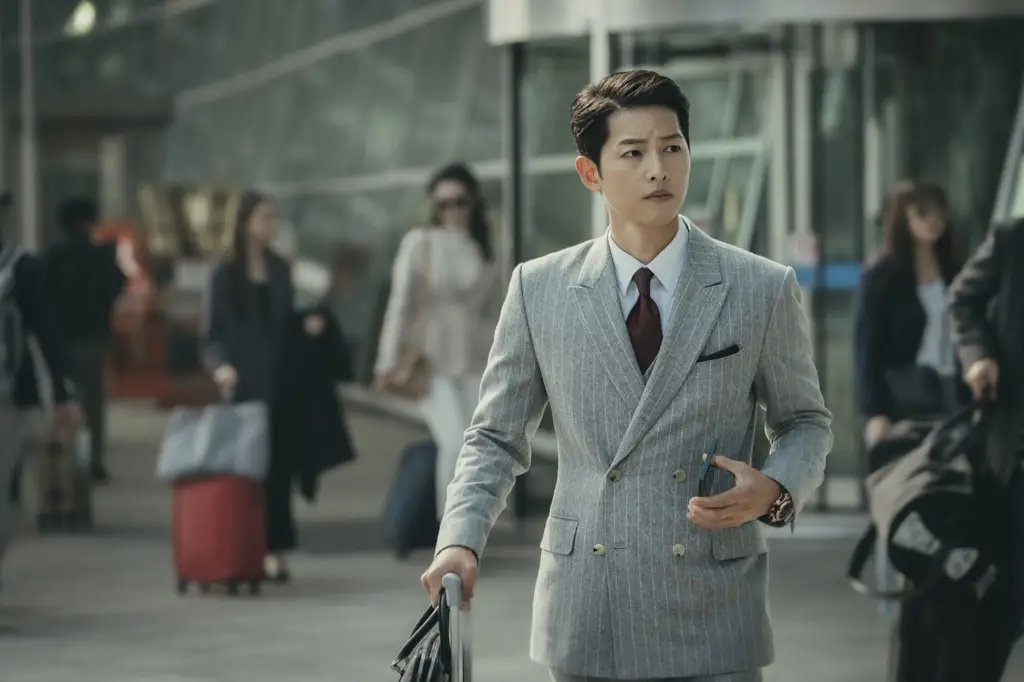 Song Joong Ki dalam perannya sebagai Vincenzo Cassano Foto Song Joong Ki sebagai Vincenzo Cassano