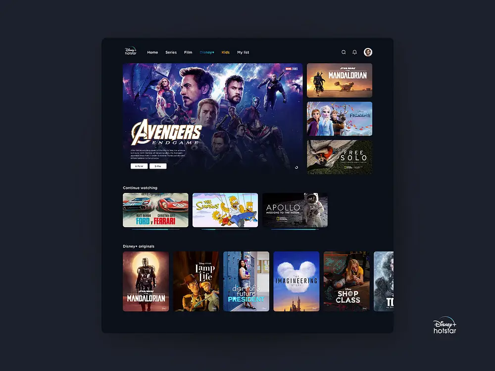 Mencari Film Disney Terbaru di Disney+ Hotstar Antarmuka Disney+ Hotstar