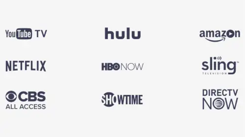 Platform streaming untuk nonton film kartun Logo-logo berbagai layanan streaming film