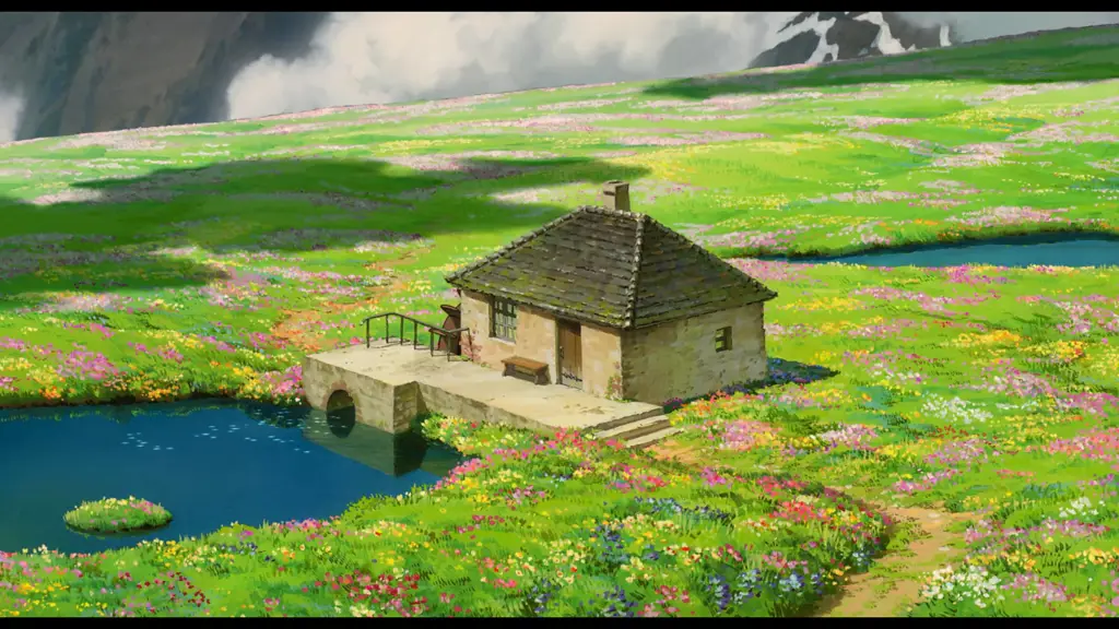 Pemandangan alam yang indah khas film Studio Ghibli