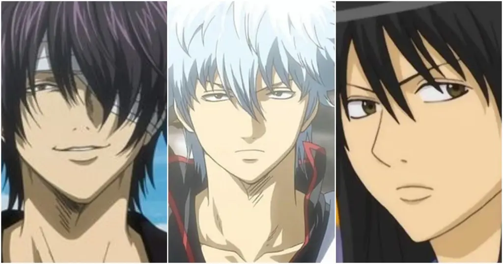 Gambar Gintoki Sakata, karakter utama Gintama, dengan pedangnya