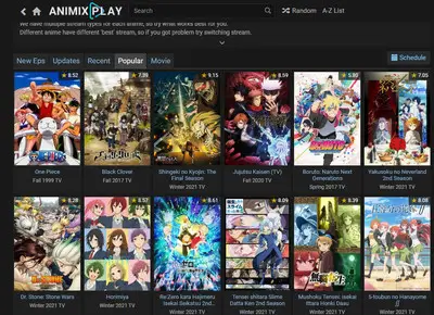 Tabel perbandingan website anime dewasa