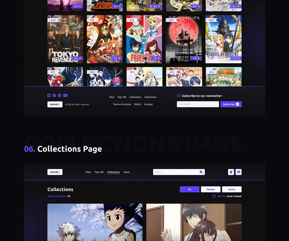 Contoh antarmuka situs streaming anime Antarmuka streaming anime